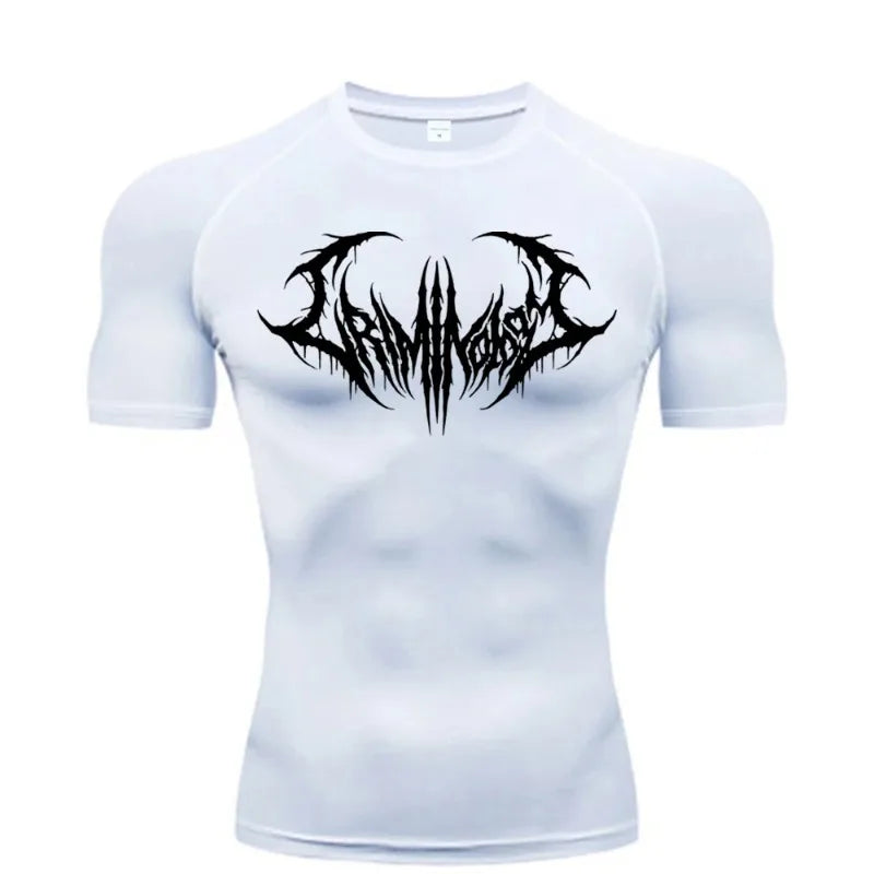 Fitness T-shirts for Men Fitness Gym Compression Moisture-Wicking Gym Breathable Quick Drying Running Sweat Absorbing Tight Fit