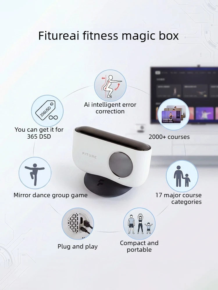 Fitness Magic Box AI, Intelligent Somatosensory Exercise, TV Projection, Console Game Dance Machine Home Fitness Equipment