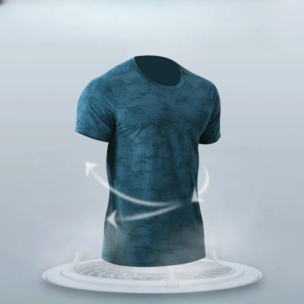 Fitness Training Sweatshirt Running T-shirt Men Gym Sportswear Cooling T-shirt Men's Short Sleeve Tee Workout Sports Gym Top