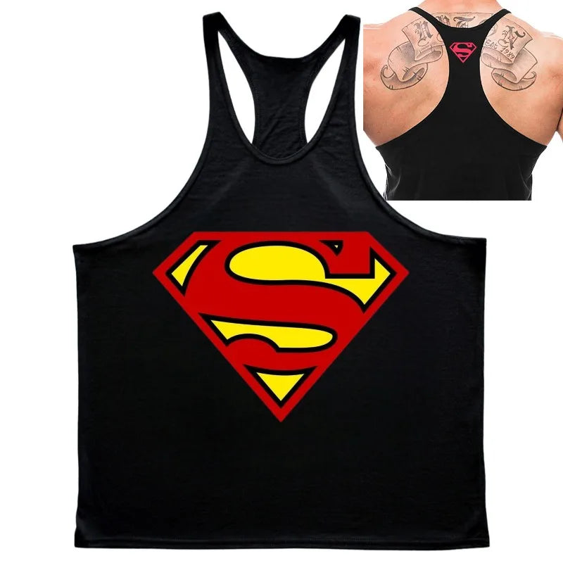 Summer Fashion Trend Fitness Vest Men's Fitness Gym Clothing Fitness Printing Cool Street Shirt Running Casual Comfortable Vest