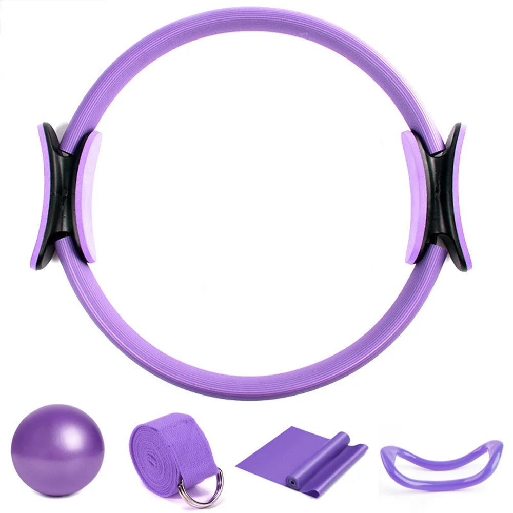 New Pilates fitness ball and fitness ring set, Pilates fitness ring, elastic band exercise, aerobic fitness equipment, core trai