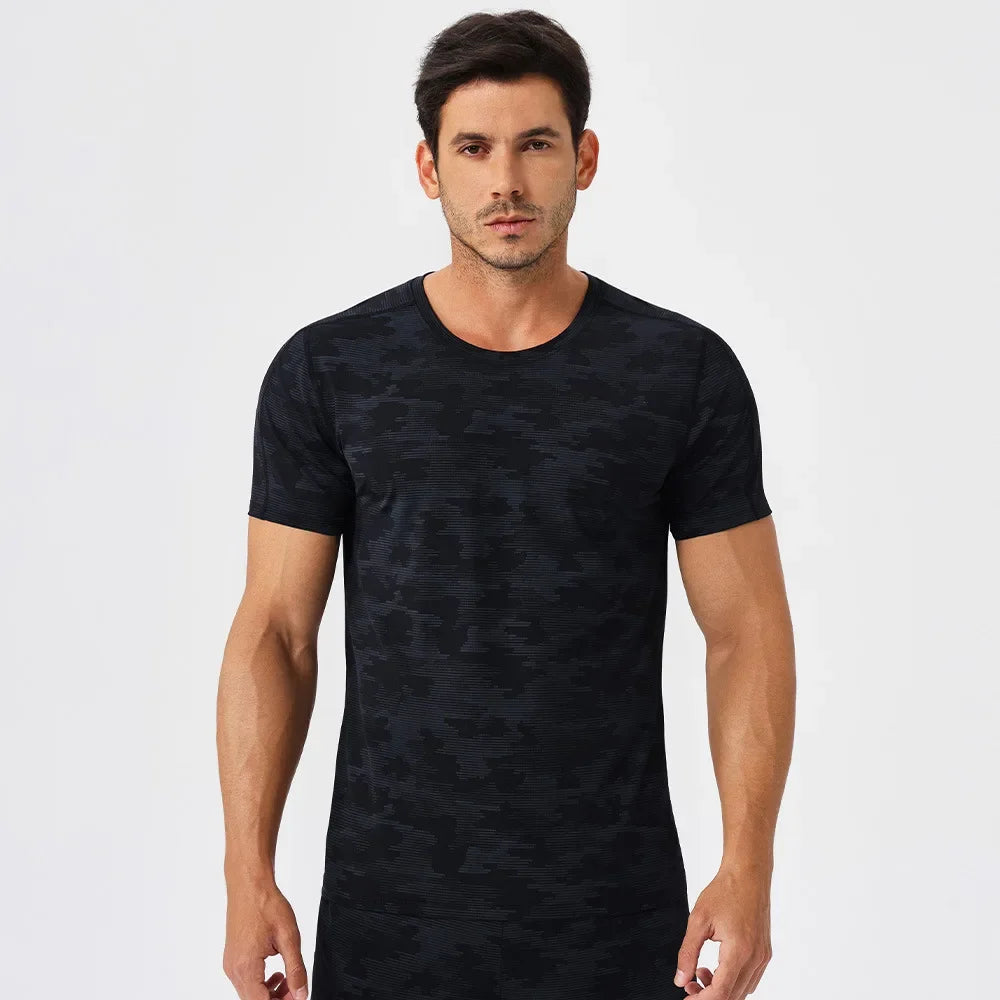 Fitness Training Sweatshirt Running T-shirt Men Gym Sportswear Cooling T-shirt Men's Short Sleeve Tee Workout Sports Gym Top