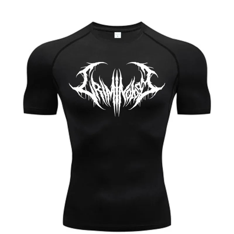 Fitness T-shirts for Men Fitness Gym Compression Moisture-Wicking Gym Breathable Quick Drying Running Sweat Absorbing Tight Fit