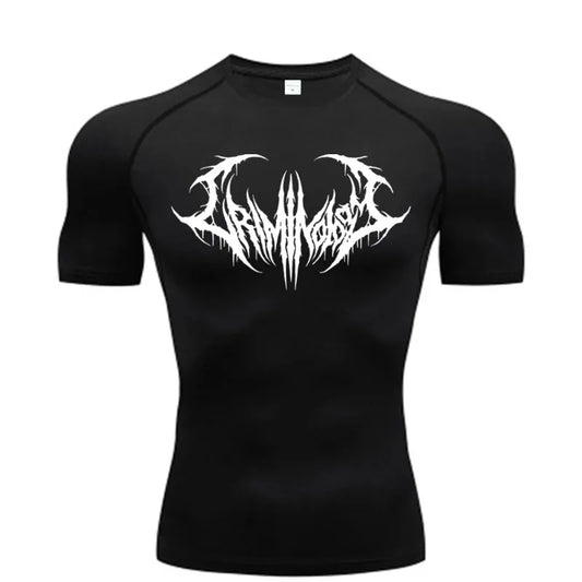 Fitness T-shirts for Men Fitness Gym Compression Moisture-Wicking Gym Breathable Quick Drying Running Sweat Absorbing Tight Fit