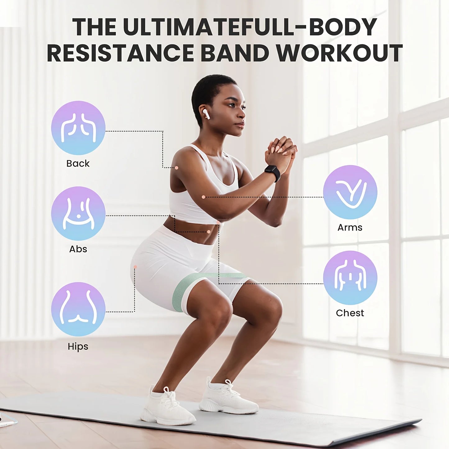 Fitness Resistance Bands with Weights, Suitable for Core Strength, Pilates, Yoga, and Full-Body Workouts, Portable Fitness Kit, the Best Choice for Yoga Studios and Gym Workouts