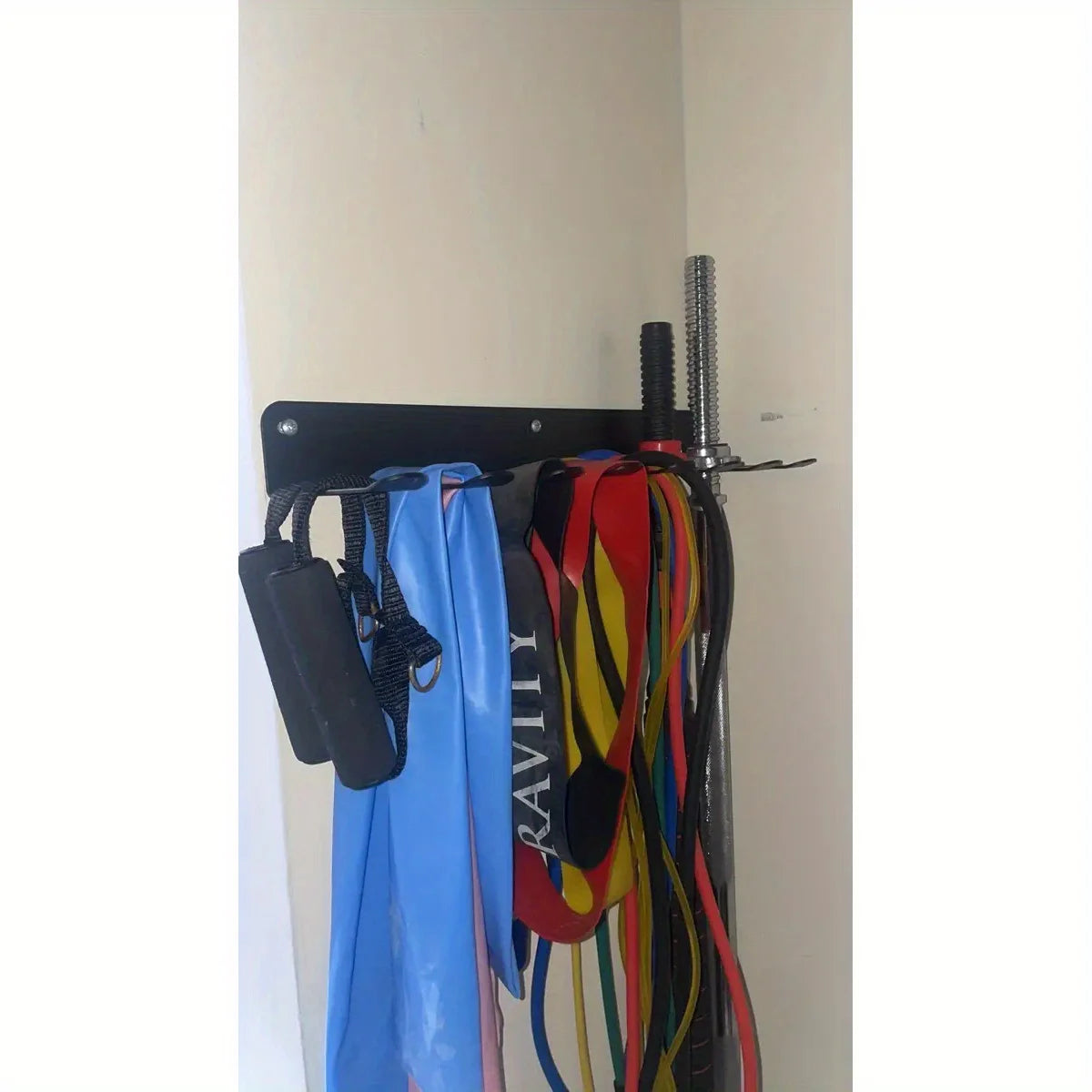 [Fitness Equipment Organizer] Multifunctional Black Iron Wall-Mounted Fitness Equipment Organizer - Perfect Gift for Home Gym