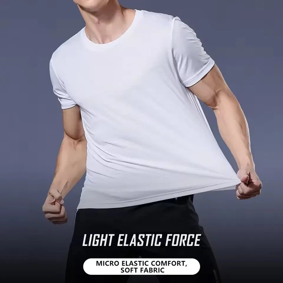 Fitness T-shirt - New Summer Men's Quick-Drying Running Fitness Sports Shirt - Men's Short-Sleeved Fitness Top