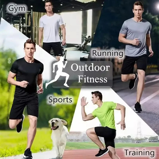 Fitness T-shirt - New Summer Men's Quick-Drying Running Fitness Sports Shirt - Men's Short-Sleeved Fitness Top