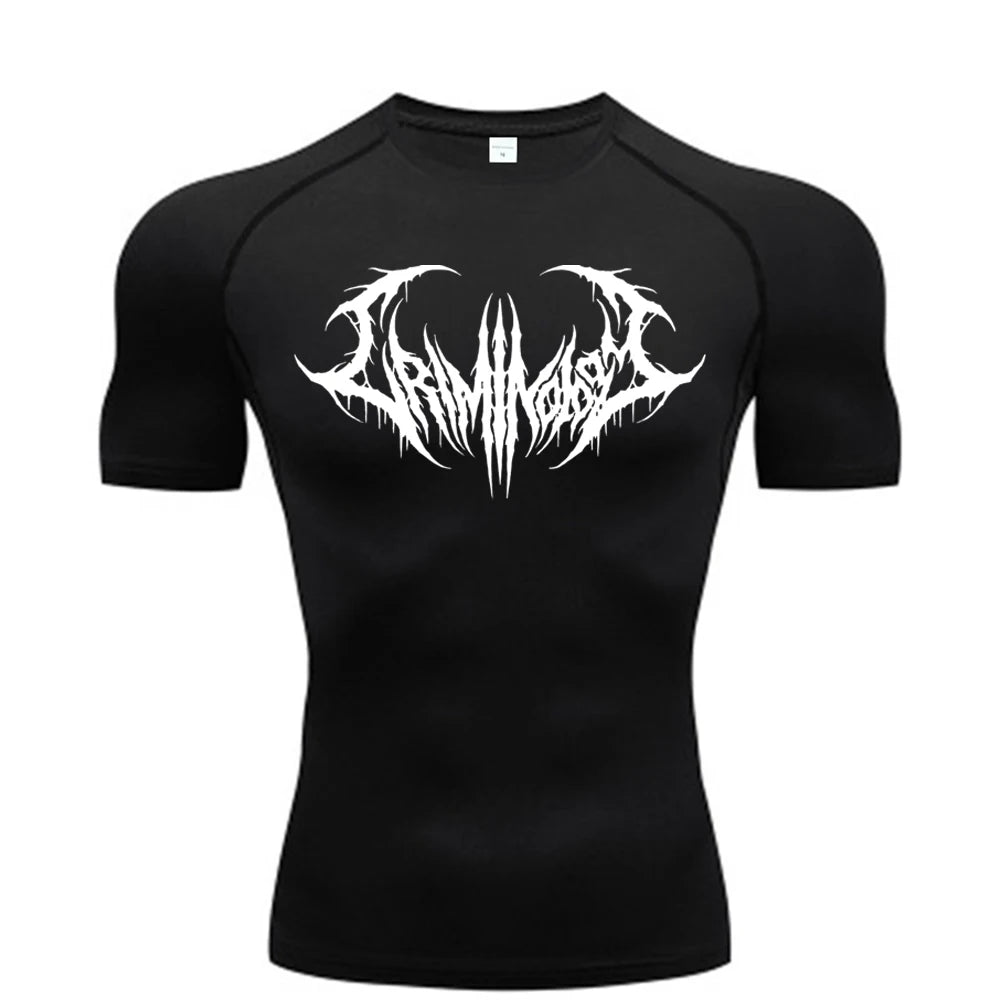 Fitness T-shirts for Men Fitness Gym Compression Moisture-Wicking Gym Breathable Quick Drying Running Sweat Absorbing Tight Fit