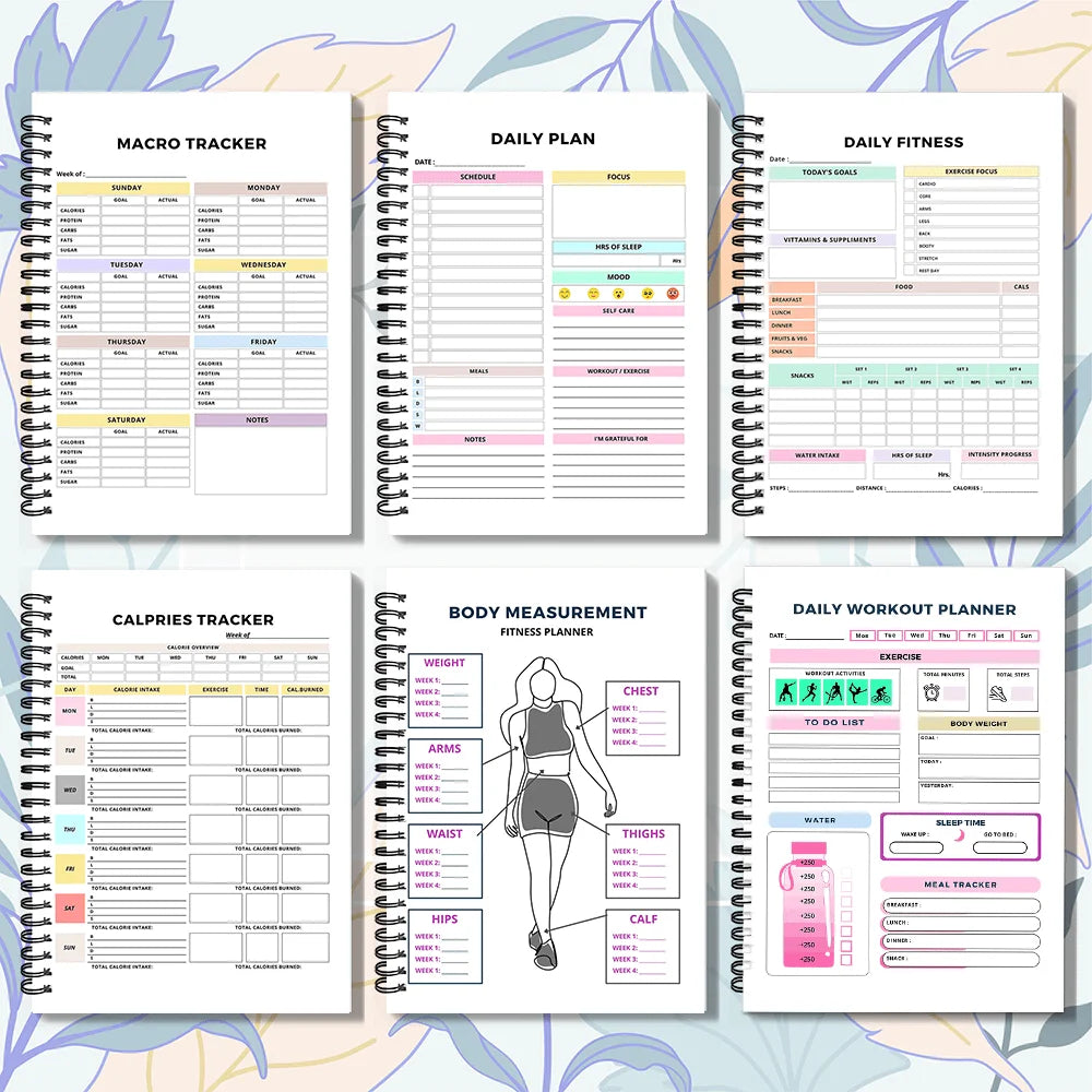 1PC Fitness Planner Bundle-Fitness Journal Workout Log Book Bundle – Fitness Plan Book - Schedule-Daily Fitness Planners