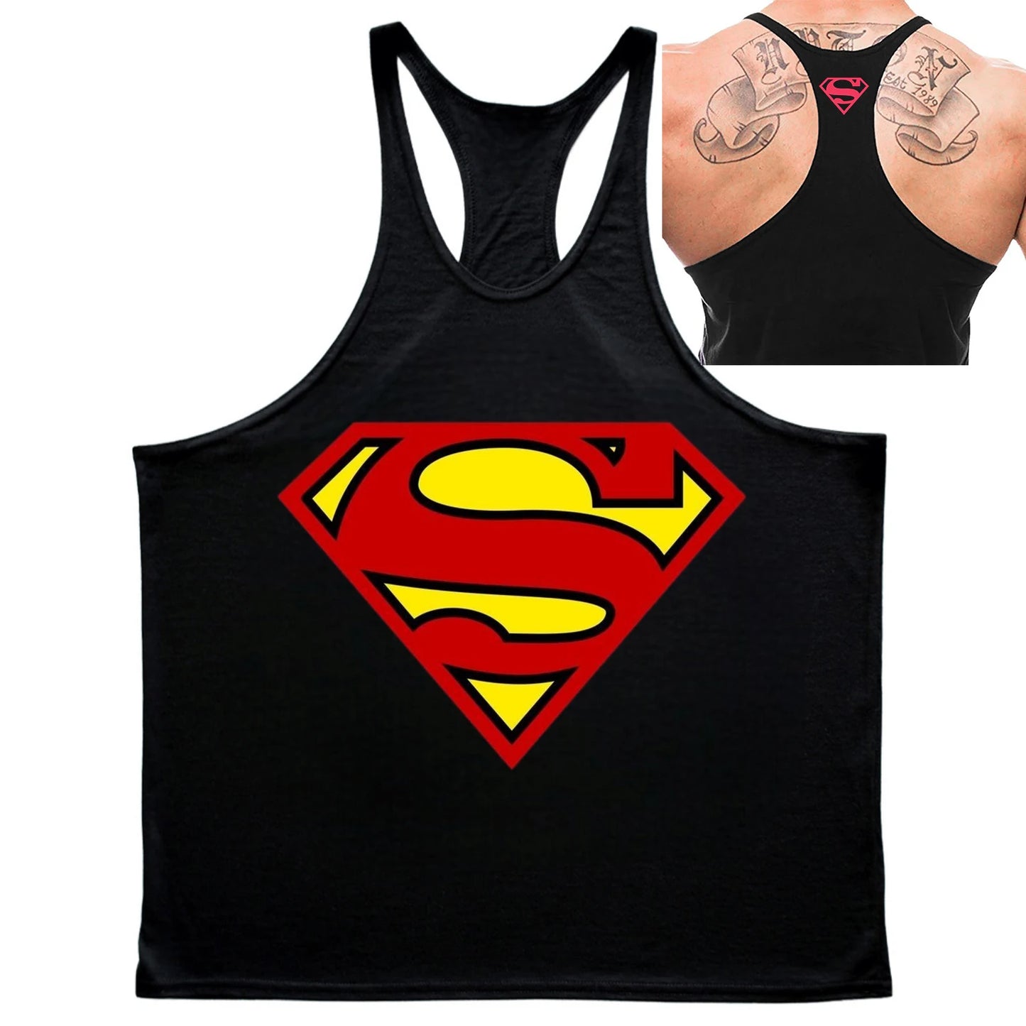 Summer Fashion Trend Fitness Vest Men's Fitness Gym Clothing Fitness Printing Cool Street Shirt Running Casual Comfortable Vest