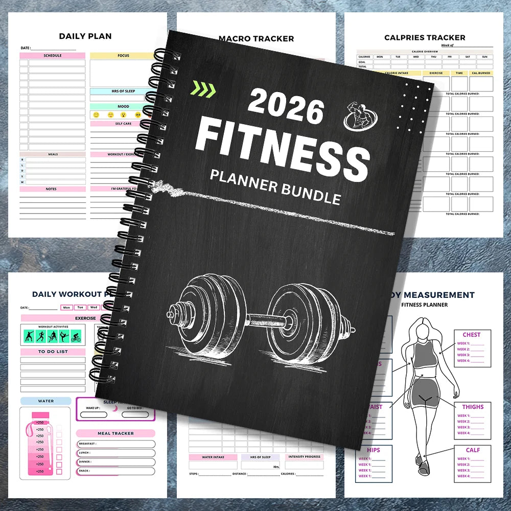 1PC Fitness Planner Bundle-Fitness Journal Workout Log Book Bundle – Fitness Plan Book - Schedule-Daily Fitness Planners