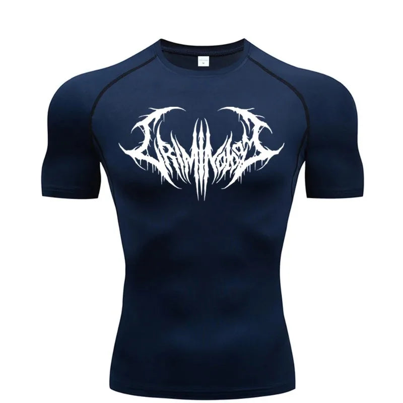 Fitness T-shirts for Men Fitness Gym Compression Moisture-Wicking Gym Breathable Quick Drying Running Sweat Absorbing Tight Fit