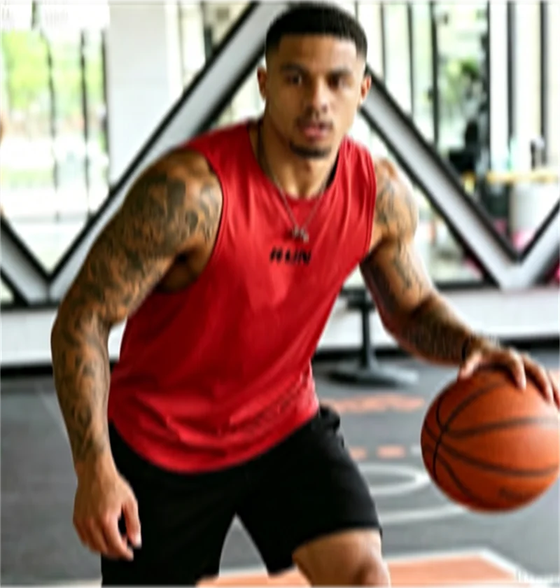 RUN Men's Summer Fitness Vests, Fitness Training Clothes, Speed Fitness, Loose Sleeveless Shirts, Men's Fashion Basketball Vests