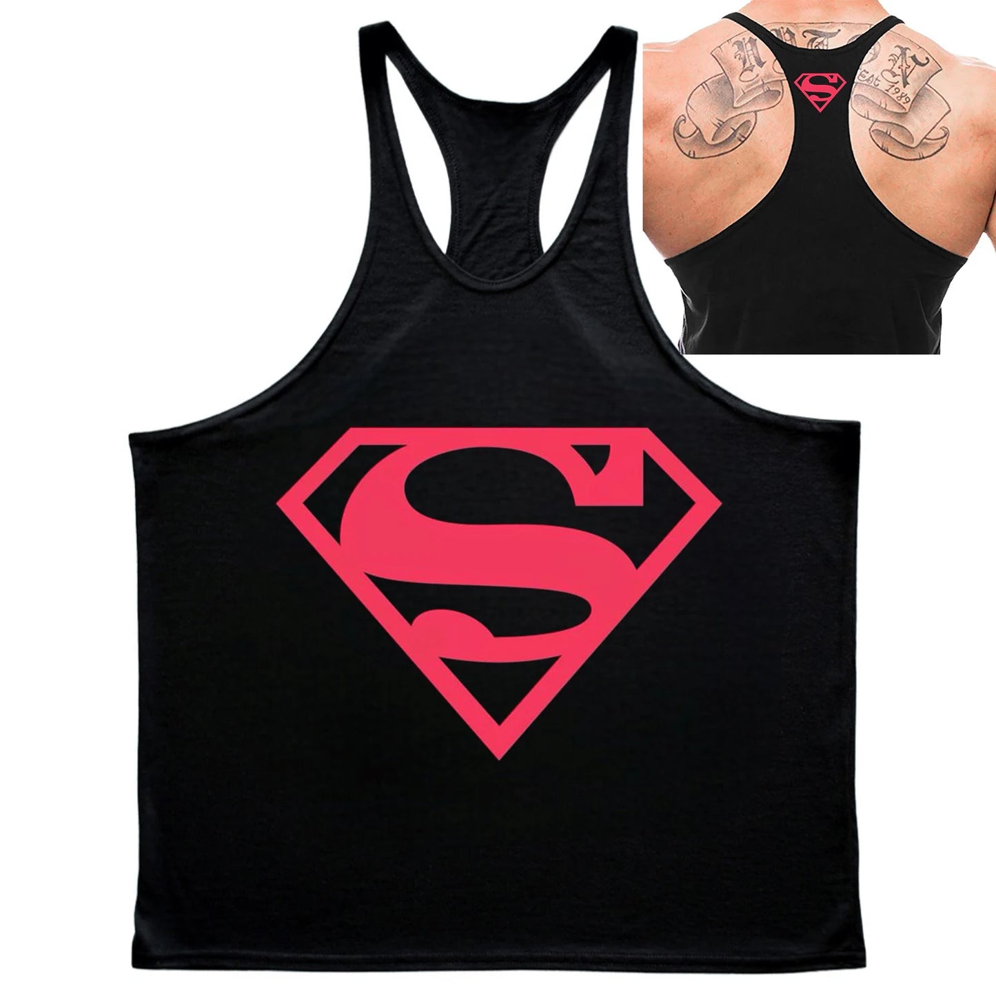 Summer Fashion Trend Fitness Vest Men's Fitness Gym Clothing Fitness Printing Cool Street Shirt Running Casual Comfortable Vest