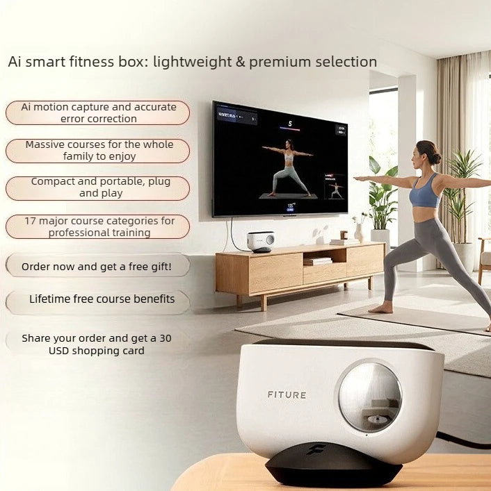 Fitness Magic Box AI, Intelligent Somatosensory Exercise, TV Projection, Console Game Dance Machine Home Fitness Equipment