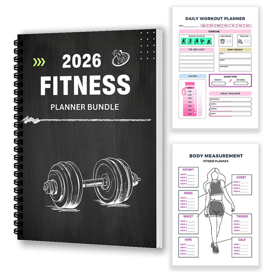 1PC Fitness Planner Bundle-Fitness Journal Workout Log Book Bundle – Fitness Plan Book - Schedule-Daily Fitness Planners