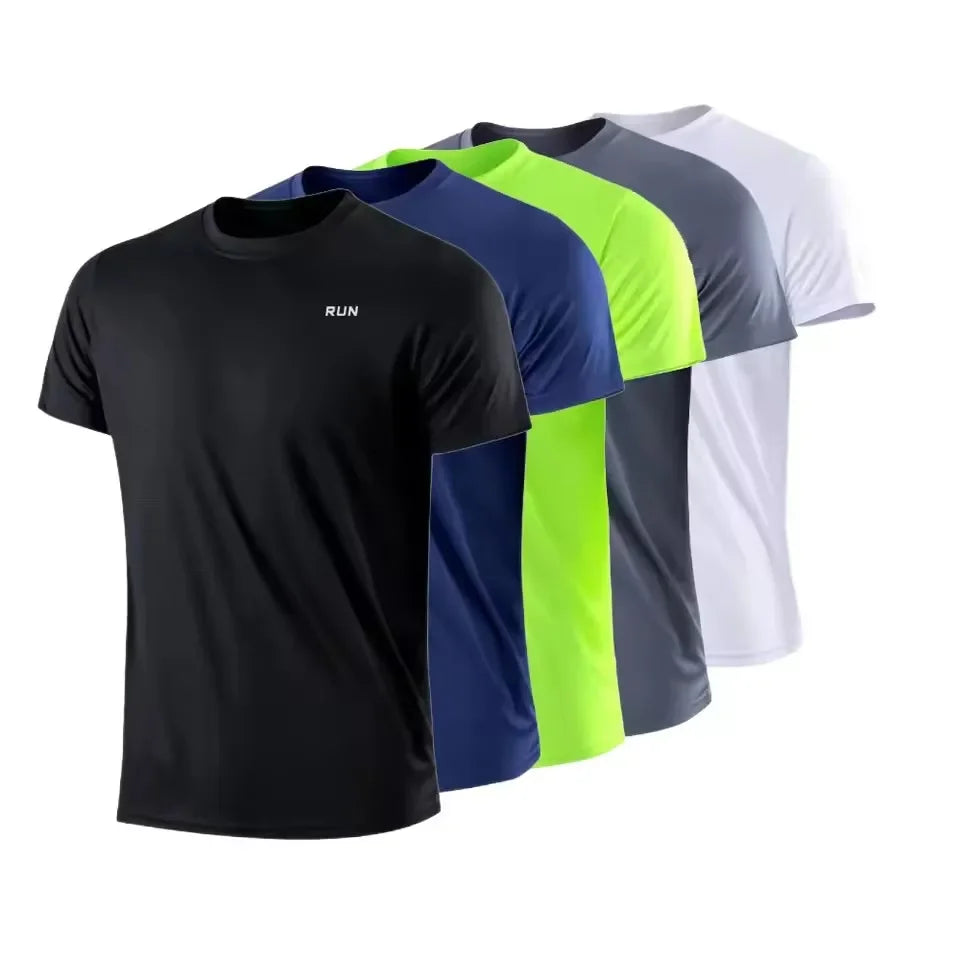 Fitness T-shirt - New Summer Men's Quick-Drying Running Fitness Sports Shirt - Men's Short-Sleeved Fitness Top