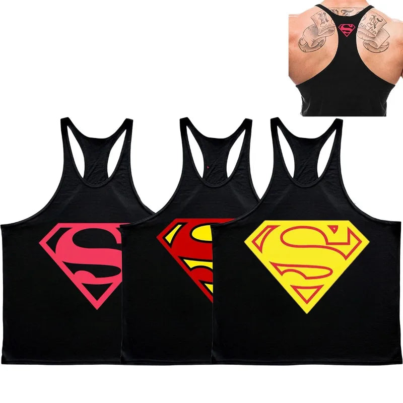 Summer Fashion Trend Fitness Vest Men's Fitness Gym Clothing Fitness Printing Cool Street Shirt Running Casual Comfortable Vest
