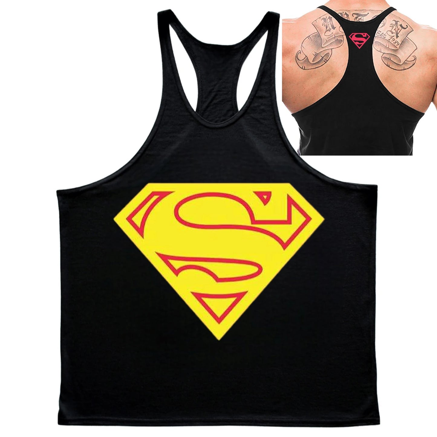 Summer Fashion Trend Fitness Vest Men's Fitness Gym Clothing Fitness Printing Cool Street Shirt Running Casual Comfortable Vest