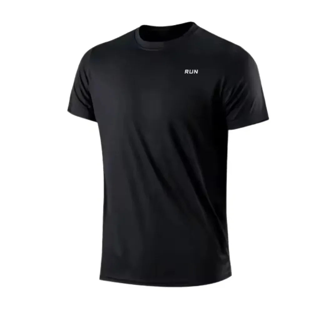 Fitness T-shirt - New Summer Men's Quick-Drying Running Fitness Sports Shirt - Men's Short-Sleeved Fitness Top