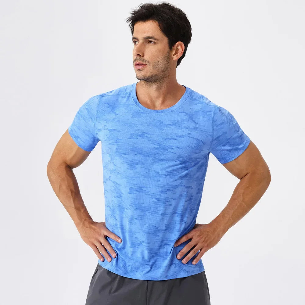 Fitness Training Sweatshirt Running T-shirt Men Gym Sportswear Cooling T-shirt Men's Short Sleeve Tee Workout Sports Gym Top